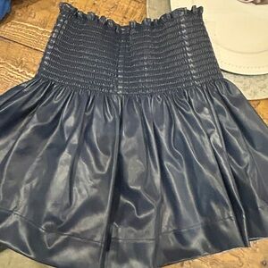 QUEEN OF SPARKLES Blue Smocked Bubble Mini Skirt